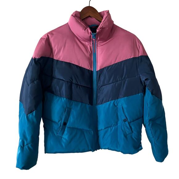 Sundance Greer Mountain Jacket Pink and Blue Retro Puffer Synthetic Small Poly - Picture 4 of 10